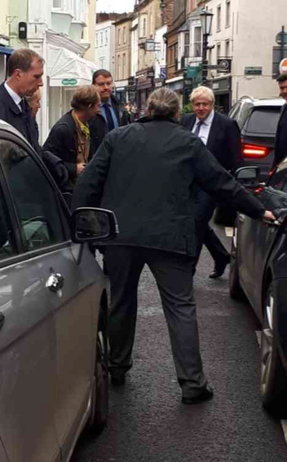 Boris Johnson in Wells High Street (Photo: Tina Blackwill)