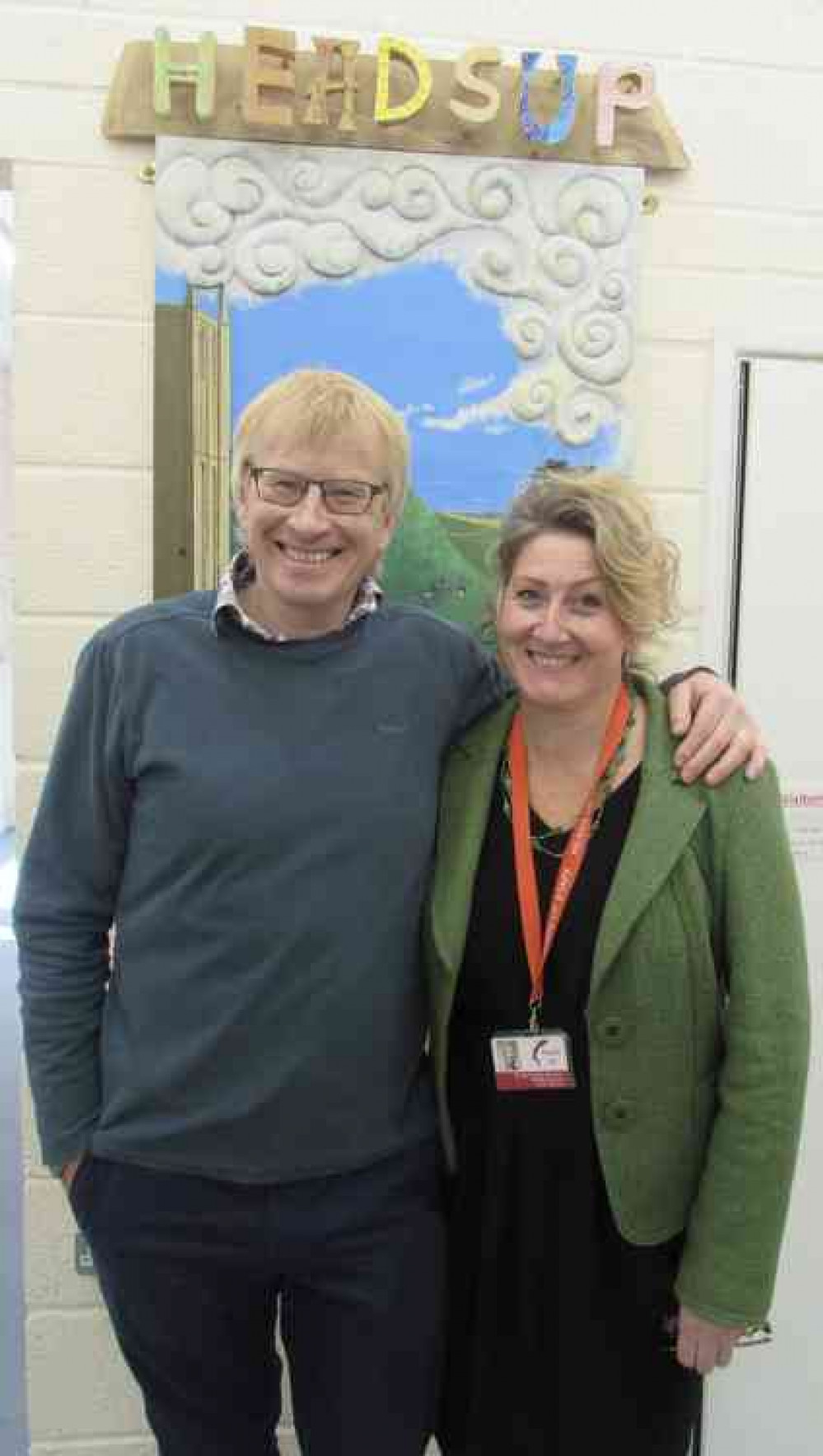 Heads Up manager Bridget Harvey shows Dr Phil Hammond around the charity's base which he said was "truly inspiring"