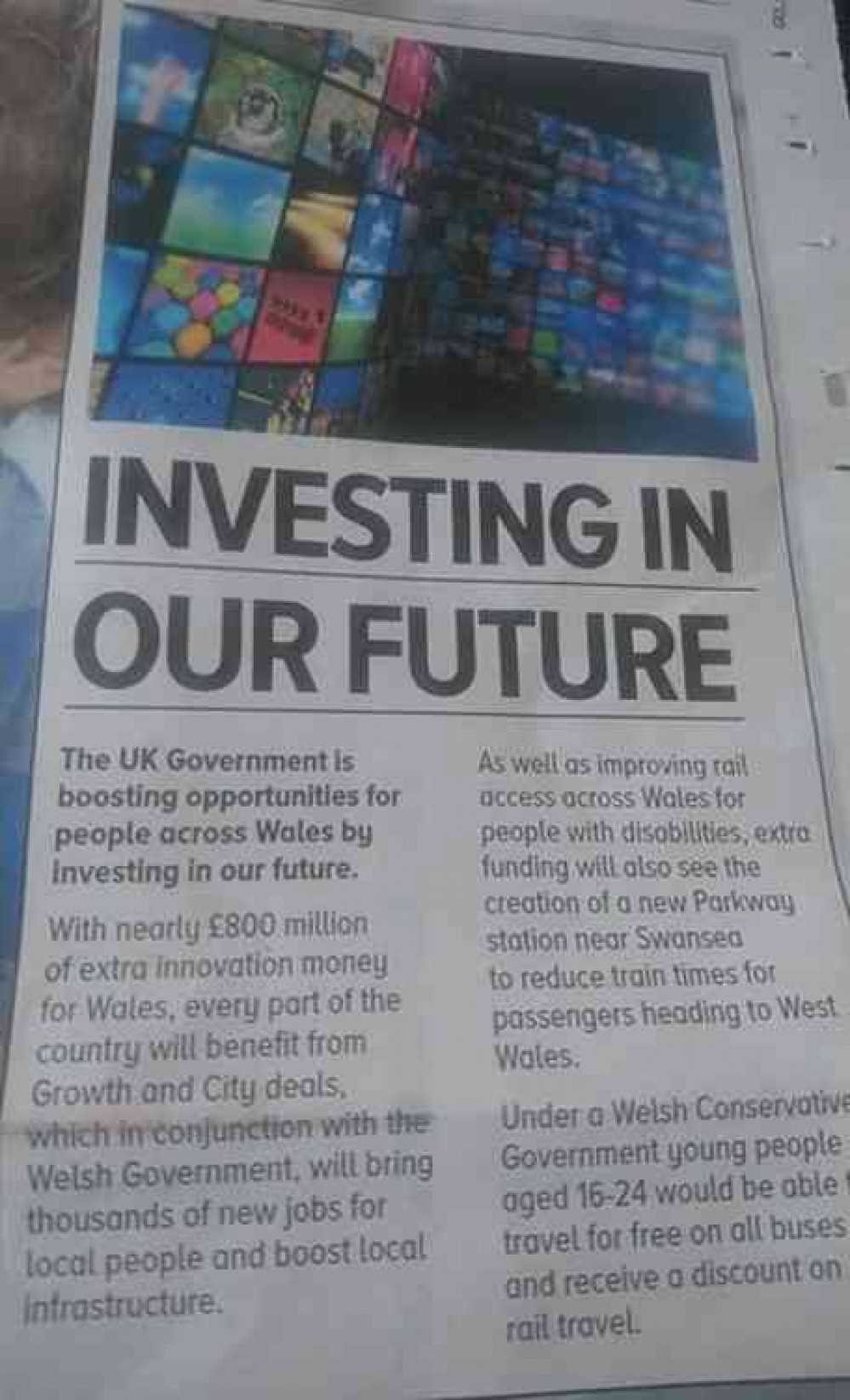 The Conservative leaflet delivered in the Wells Constituency (Photo: Ollie Hulme) The Conservative leaflet delivered in the Wells Constituency (Photo: Ollie Hulme)