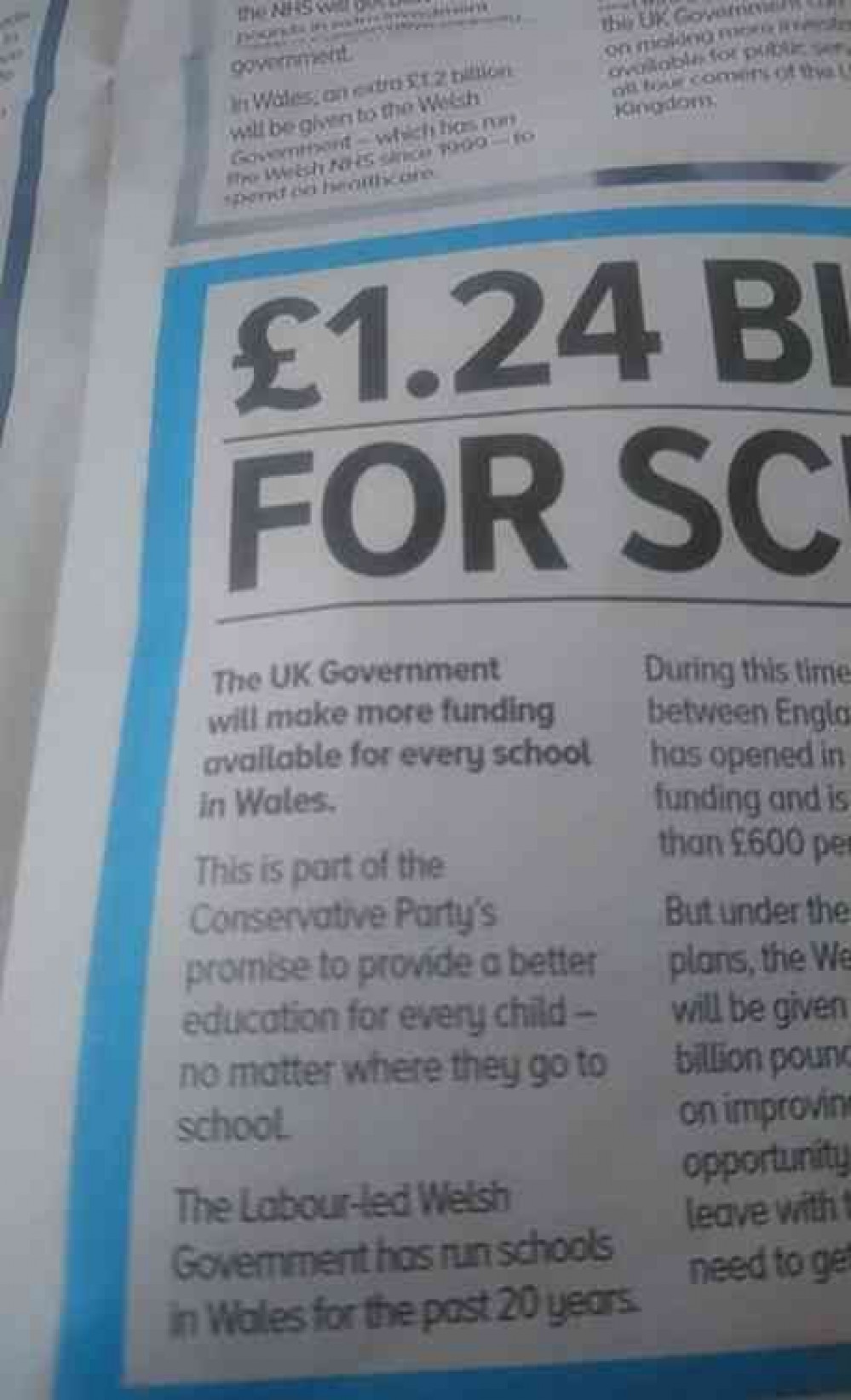 The Conservative leaflet delivered in the Wells Constituency (Photo: Ollie Hulme) The Conservative leaflet delivered in the Wells Constituency (Photo: Ollie Hulme)