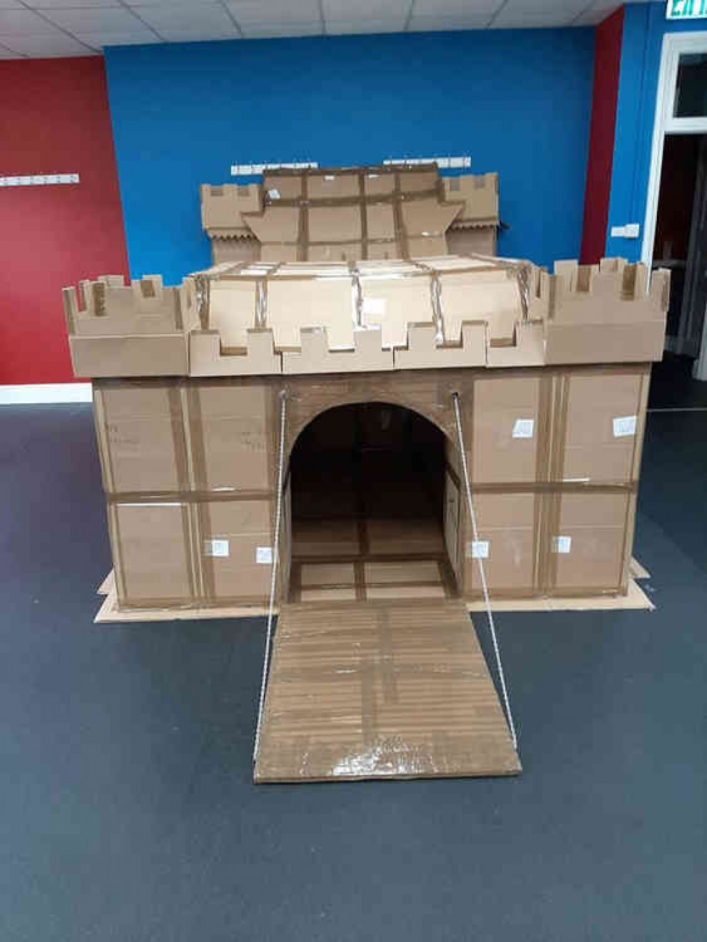 The impressive cardboard fort built by a Wells dad