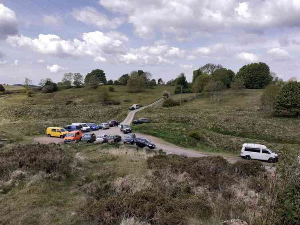 Cars parked at Charterhouse (Photo: Mendip Hills AONB)