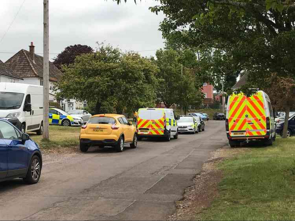 Police in Everett Close this morning