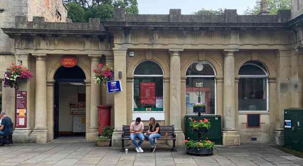 The soon to close Post Office in Wells Market Place