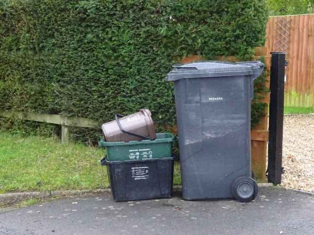 Bins and stacked recycling boxes (Photo: Somerset Waste Partnership) Bins and stacked recycling boxes (Photo: Somerset Waste Partnership)