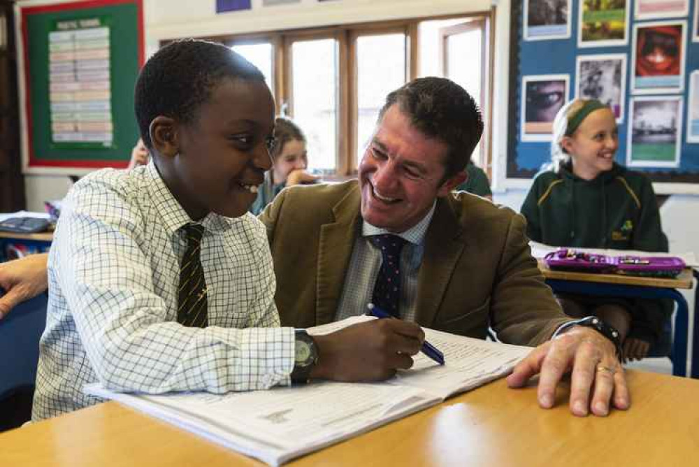 Jody Wells engaging with a pupil