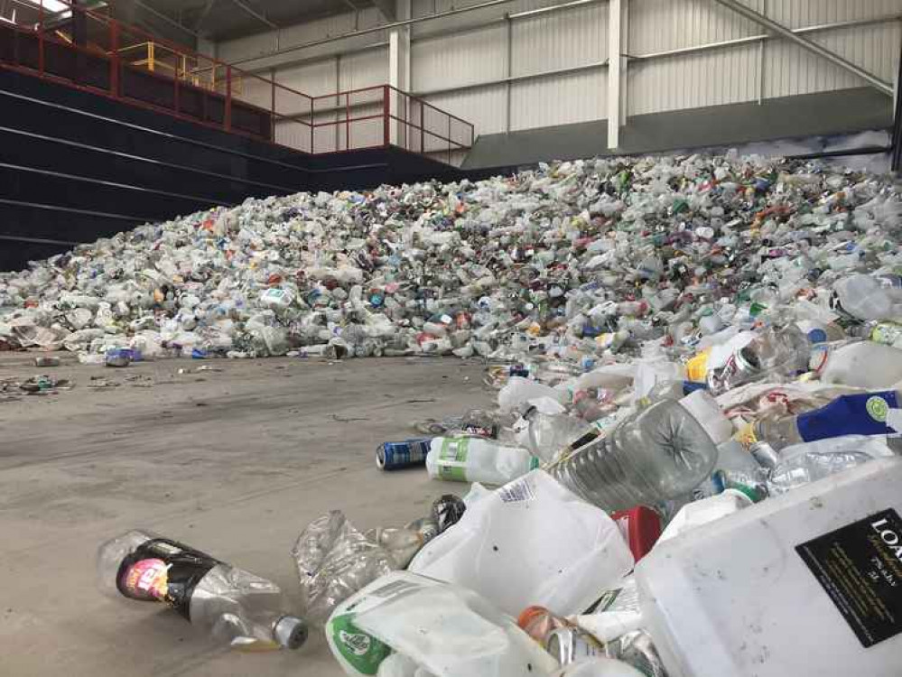 Piles of plastic at the Mendip depot Piles of plastic at the Mendip depot