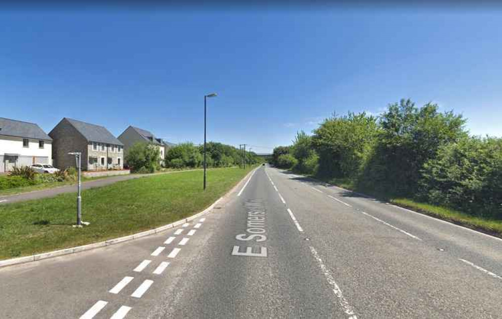 The A371 out of Wells was closed yesterday (Photo: Google Street View)