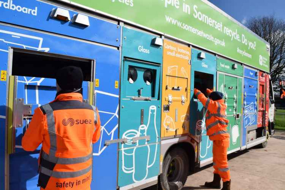 A Somerset Waste Partnership recycling lorry A Somerset Waste Partnership recycling lorry