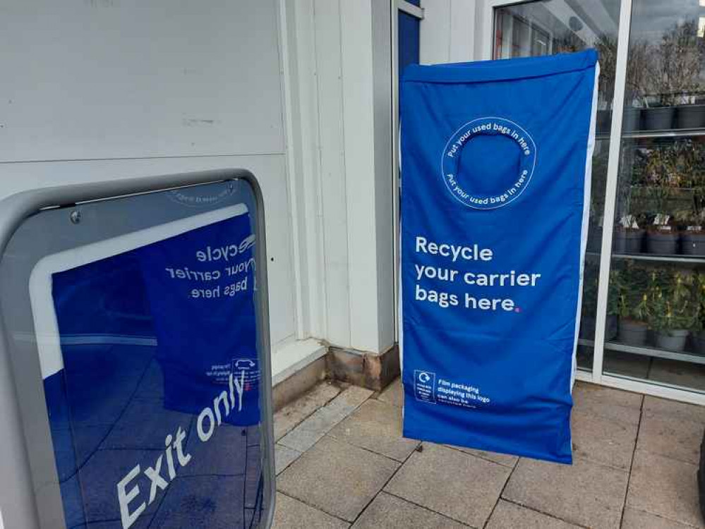 You can recycle plastic shopping bags at the store in Wells