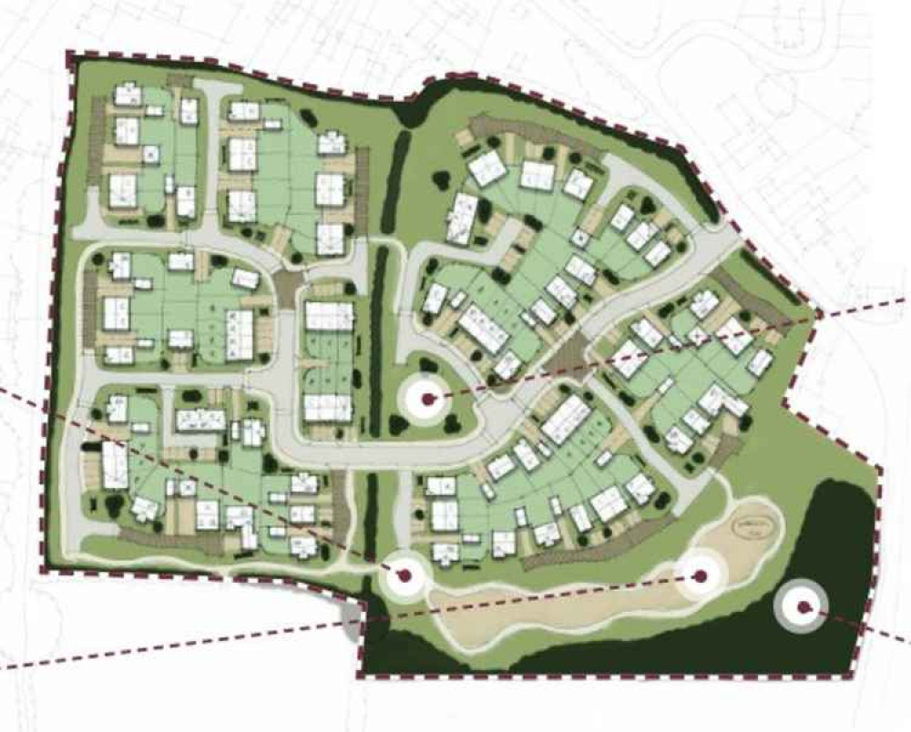 Masterplan for 95 homes on B3356 Naish's Cross in Chilcompton (Photo: Gladman Developments)