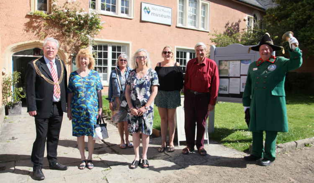 Welcoming visitors to the new exhibition at Wells and Mendip Museum