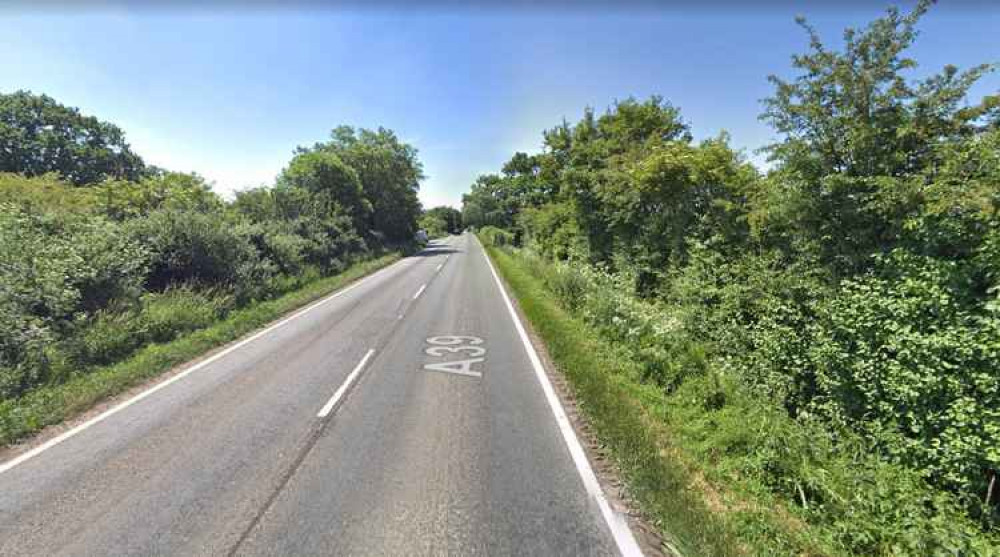 The crash is reported to have happened on the uneven section of the A39 between Polsham and Glastonbury (Photo: Google Street View)