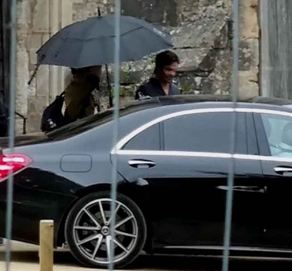 Chris Pine outside of Wells Cathedral today (Photo: Darren Ollis)