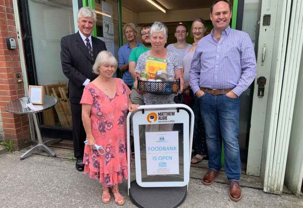Ready to help: Sue Marland with some of the Foodbank volunteers Ready to help: Sue Marland with some of the Foodbank volunteers