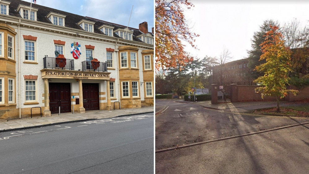 Councillors will vote on a possible merger between Warwick and Stratford district councils (Images via James Smith and google.maps)