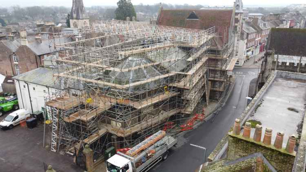 Aerial picture of building from above Picture: Shane Webb, South Western Scaffolding