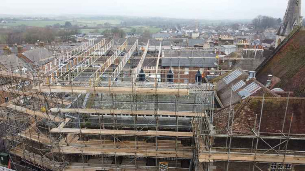 Aerial picture of building from above Picture: Shane Webb, South Western Scaffolding