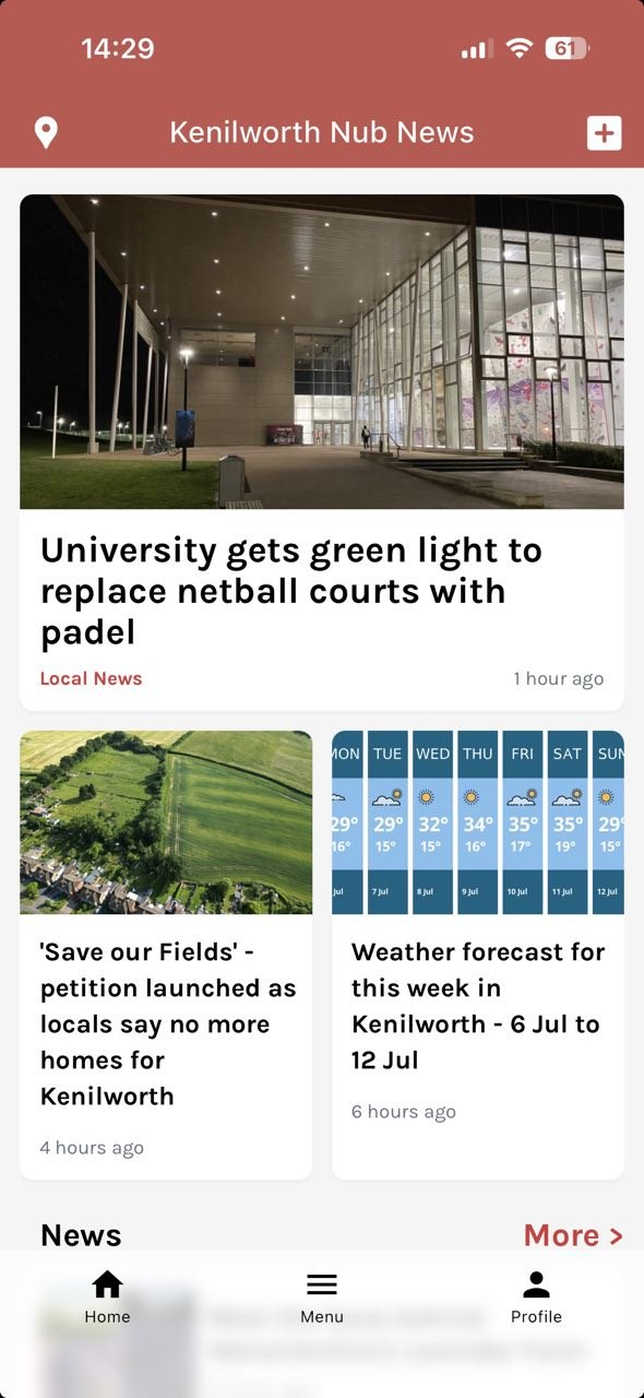 Nub News App Screenshot